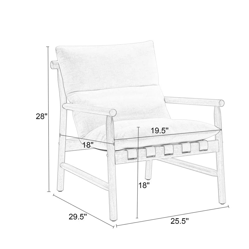 Wide Upholstered Accent Chair with Wooden Legs