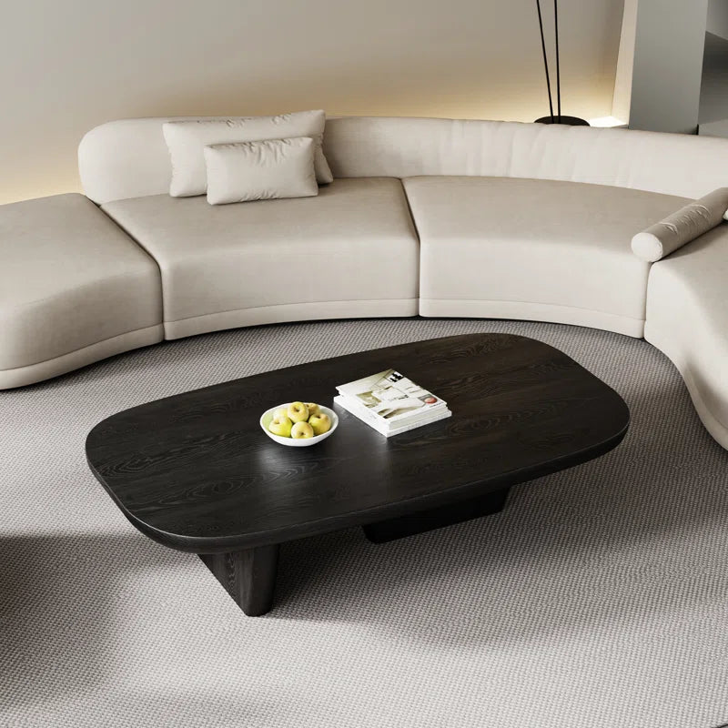 Modern Minimalist Teak Leg Solid Wood Rectangular Coffee Table