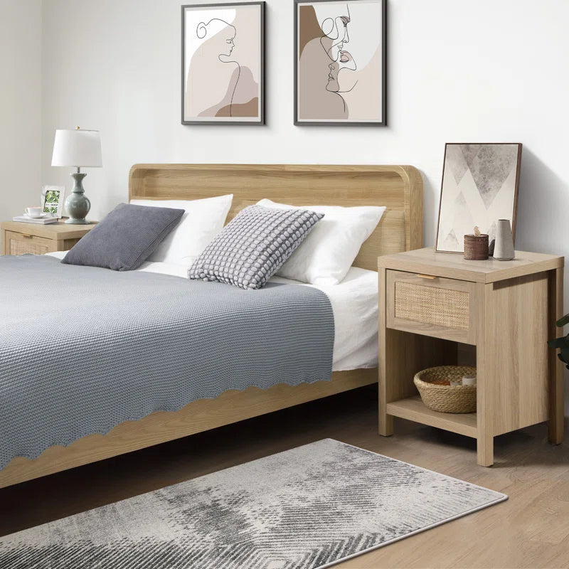 Civic Rattan Drawer Bedside Table