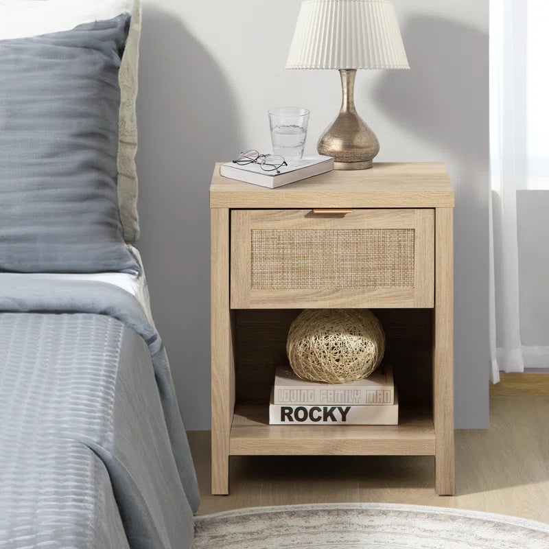 Civic Rattan Drawer Bedside Table