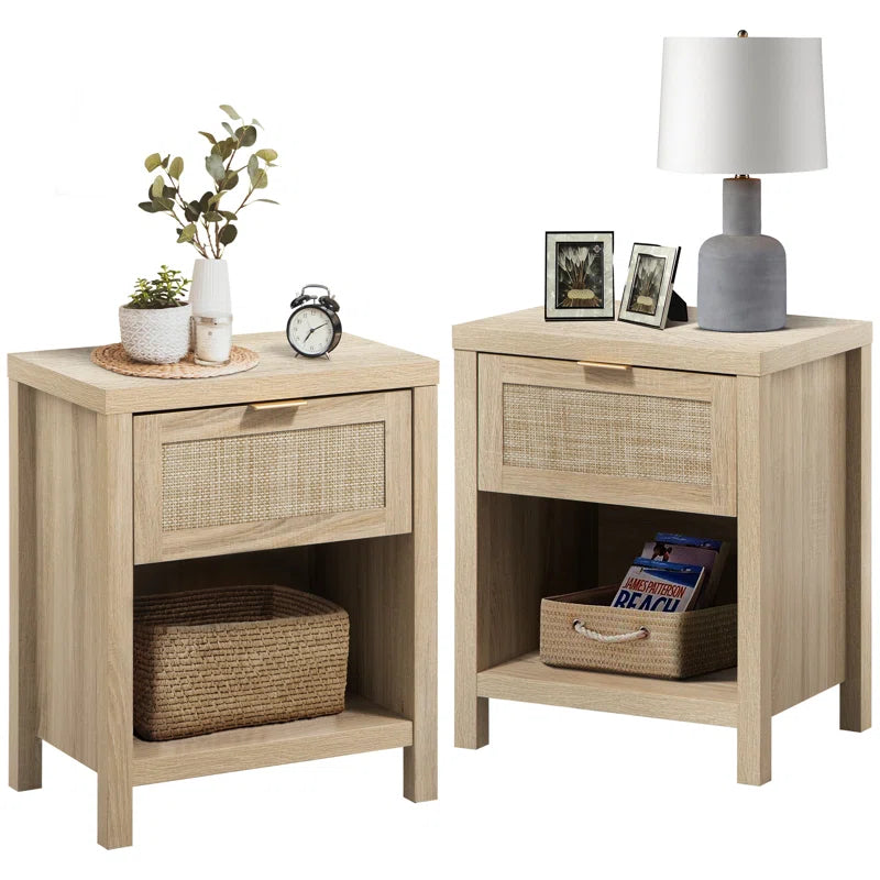 Civic Rattan Drawer Bedside Table