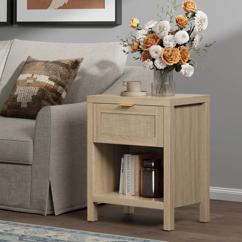 Civic Rattan Drawer Bedside Table