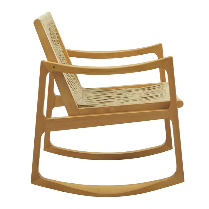 Natural Solid Teak Wood Rocking Chair