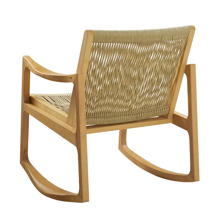 Natural Solid Teak Wood Rocking Chair