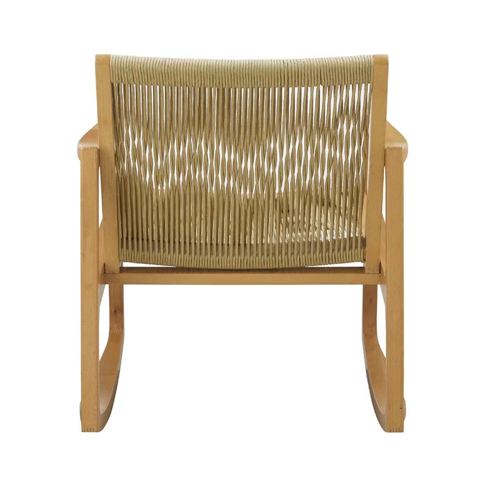 Natural Solid Teak Wood Rocking Chair