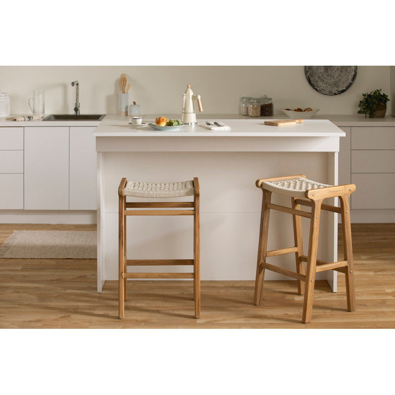 Nomad Teak Rope Bar Stools (Set of 2)