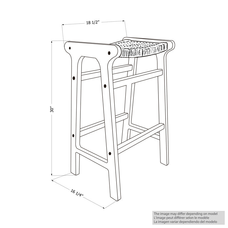 Nomad Teak Rope Bar Stools (Set of 2)