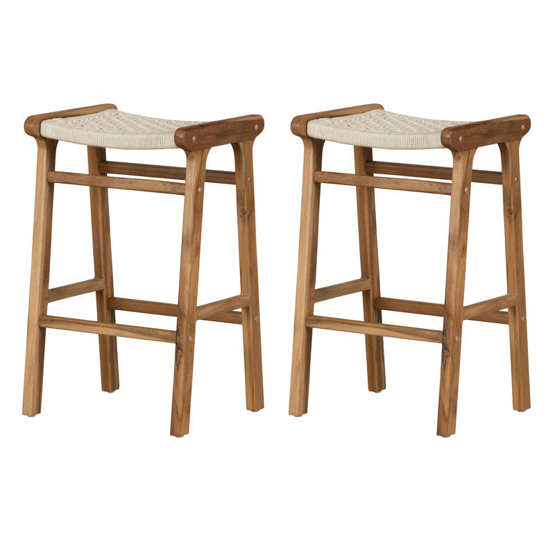 Nomad Teak Rope Bar Stools (Set of 2)