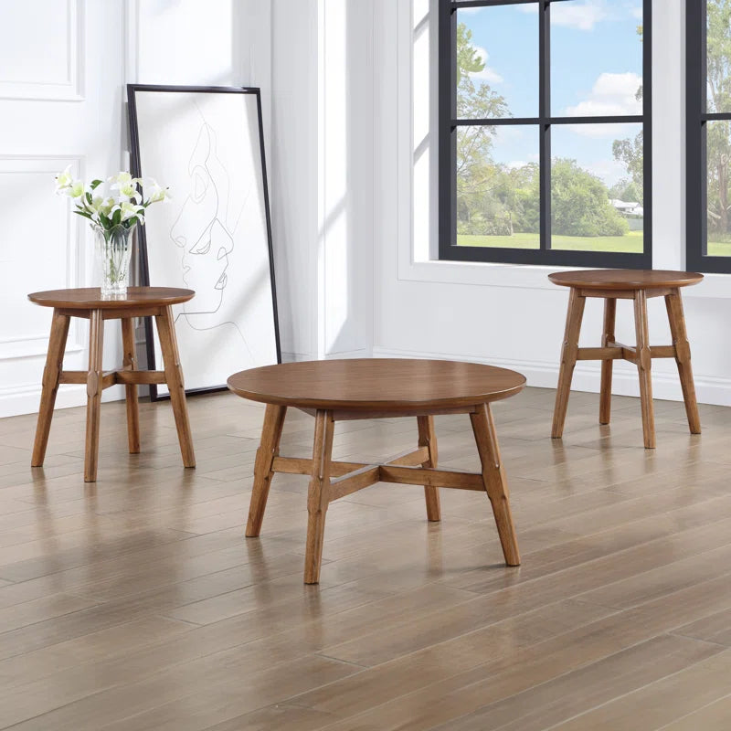 Bred 32" Round Solid Wood Coffee Table