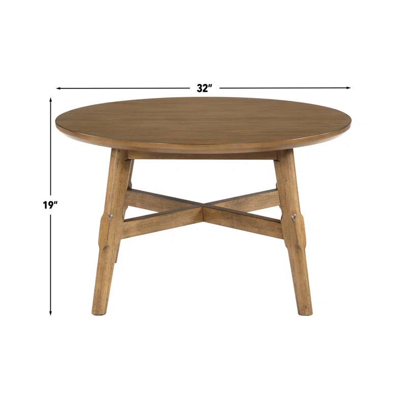 Bred 32" Round Solid Wood Coffee Table