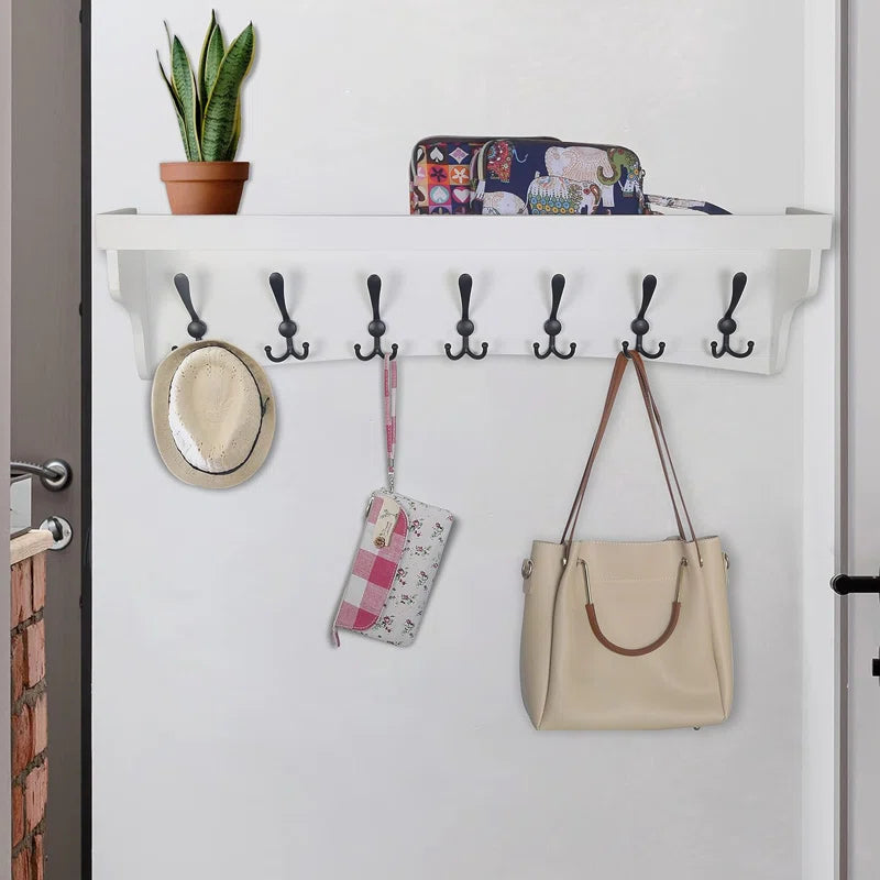 White Rack Wall Mount With Shelf