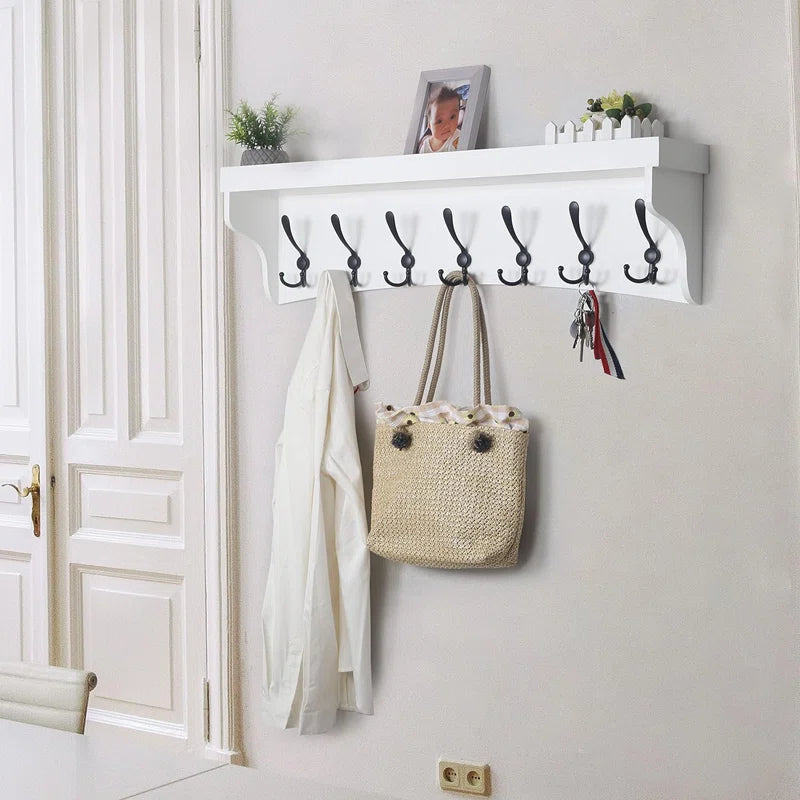 White Rack Wall Mount With Shelf
