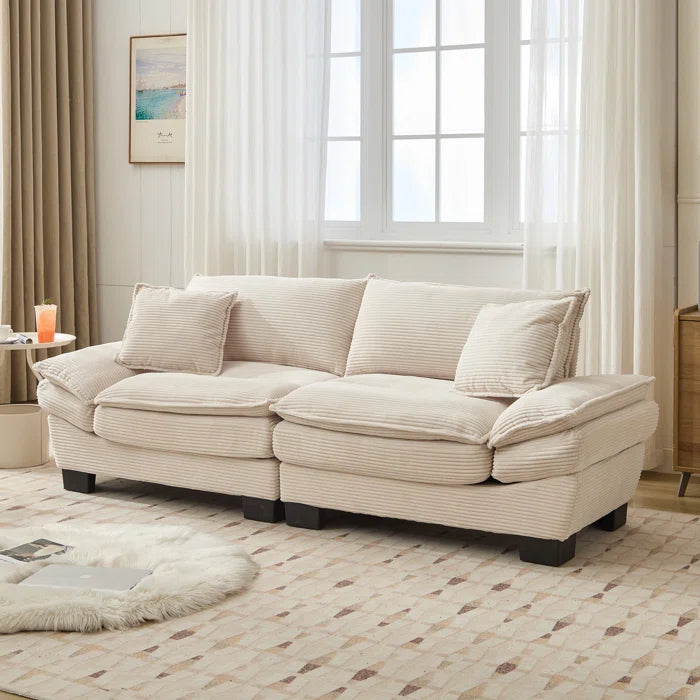 Modern Corduroy Loveseat Sofa