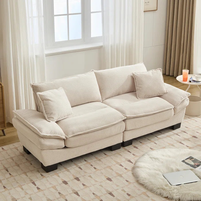 Modern Corduroy Loveseat Sofa