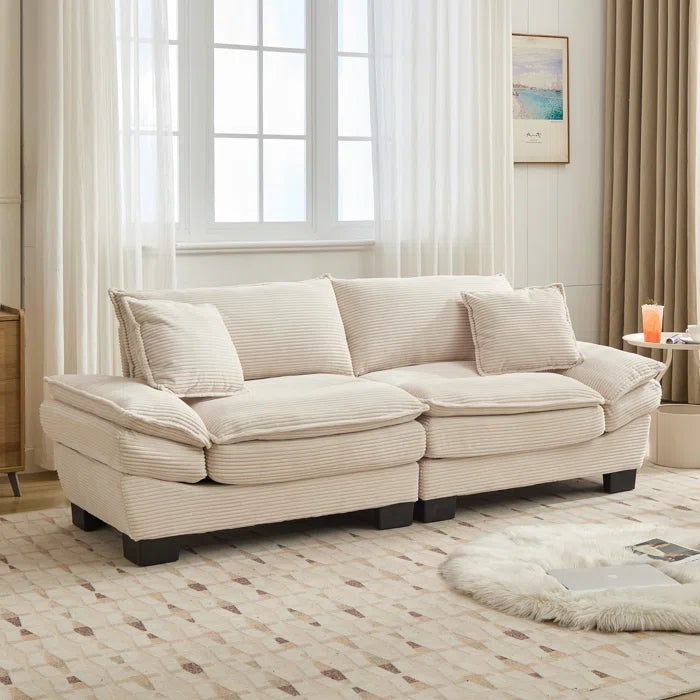 Modern Corduroy Loveseat Sofa