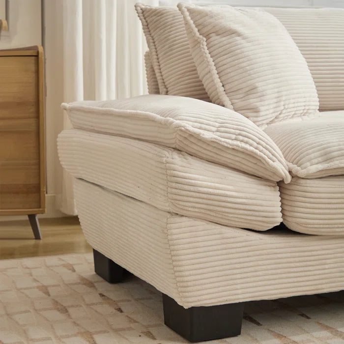 Modern Corduroy Loveseat Sofa