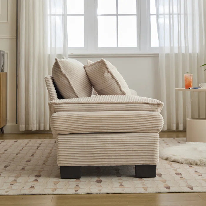 Modern Corduroy Loveseat Sofa