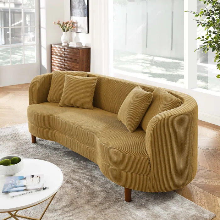 Modern Curved Corduroy Sofa