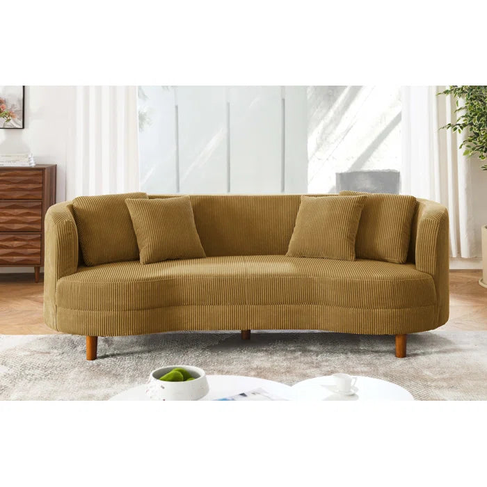 Modern Curved Corduroy Sofa