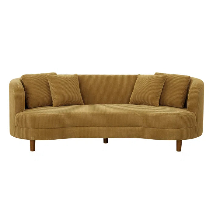 Modern Curved Corduroy Sofa