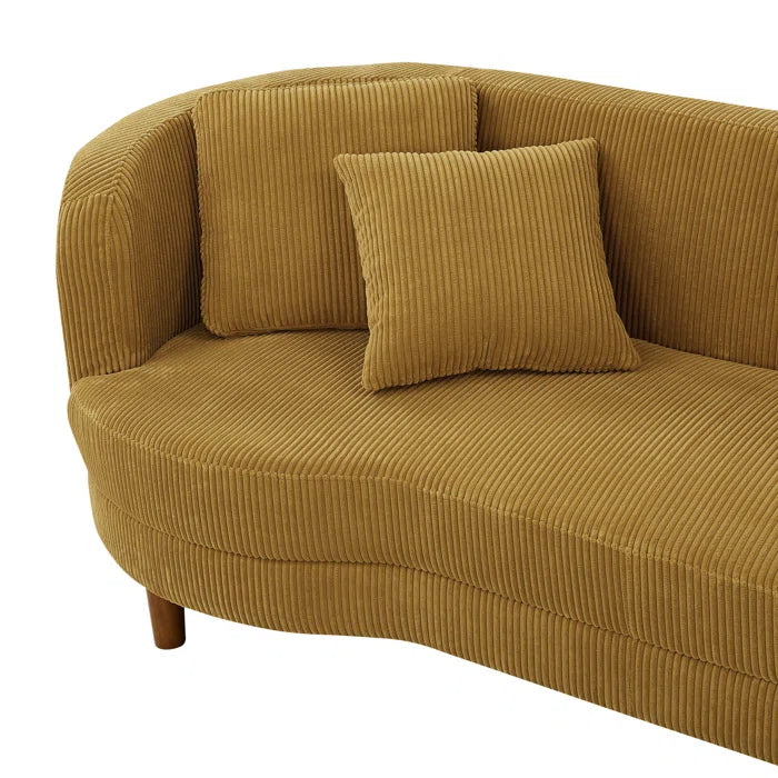Modern Curved Corduroy Sofa