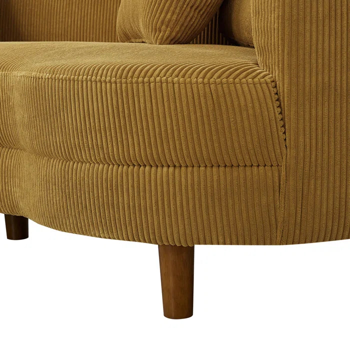 Modern Curved Corduroy Sofa