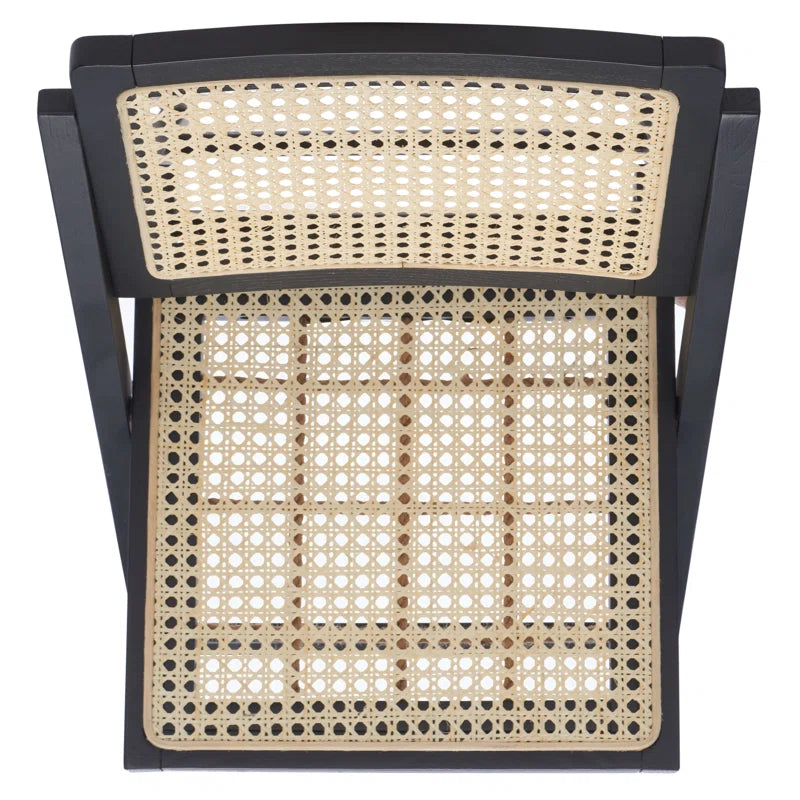 Black Rattan Folding Dining Chair