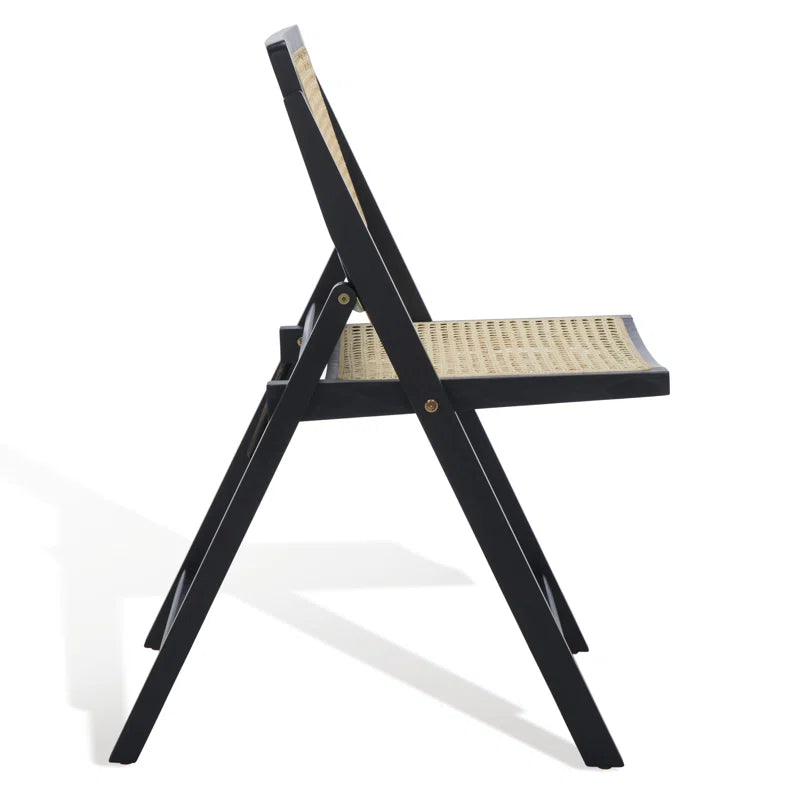 Black Rattan Folding Dining Chair