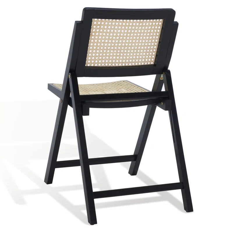 Black Rattan Folding Dining Chair