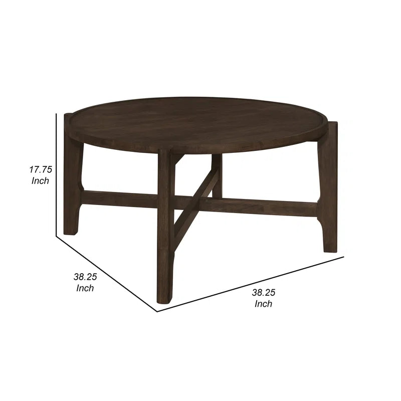 Dark Brown 38-Inch Top Round Coffee Table
