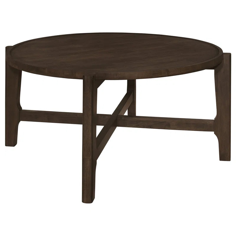 Dark Brown 38-Inch Top Round Coffee Table
