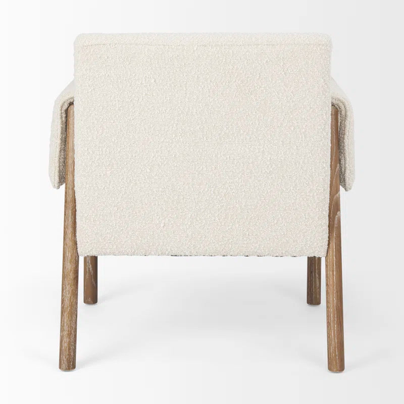Brown Twill Upholstered Armchair