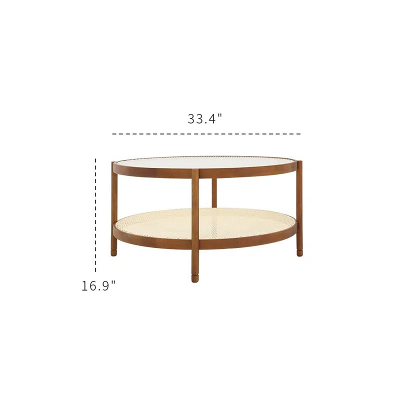 Fluted Glass Top Coffee Table