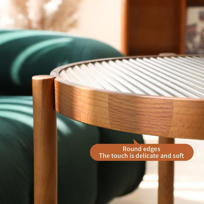 Fluted Glass Top Coffee Table