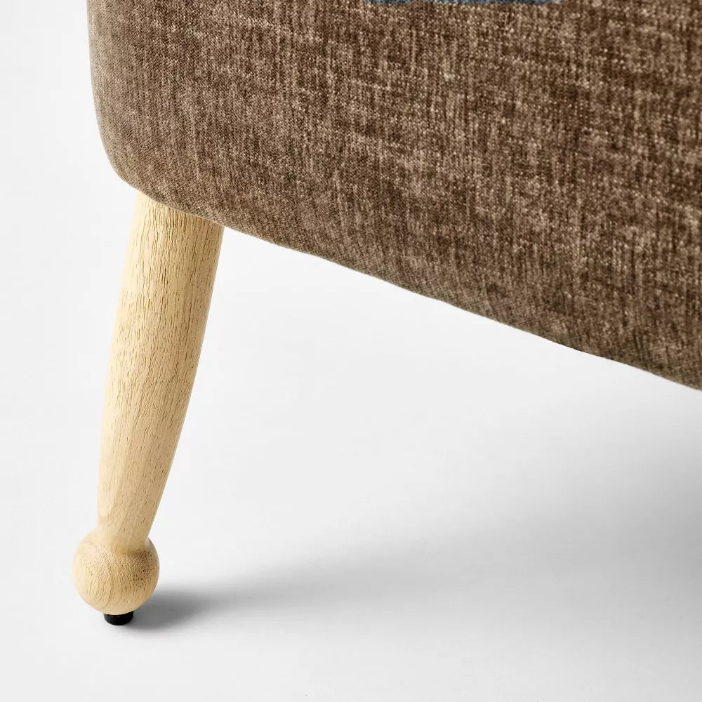 Natural Wood Upholstered Wooden Bench