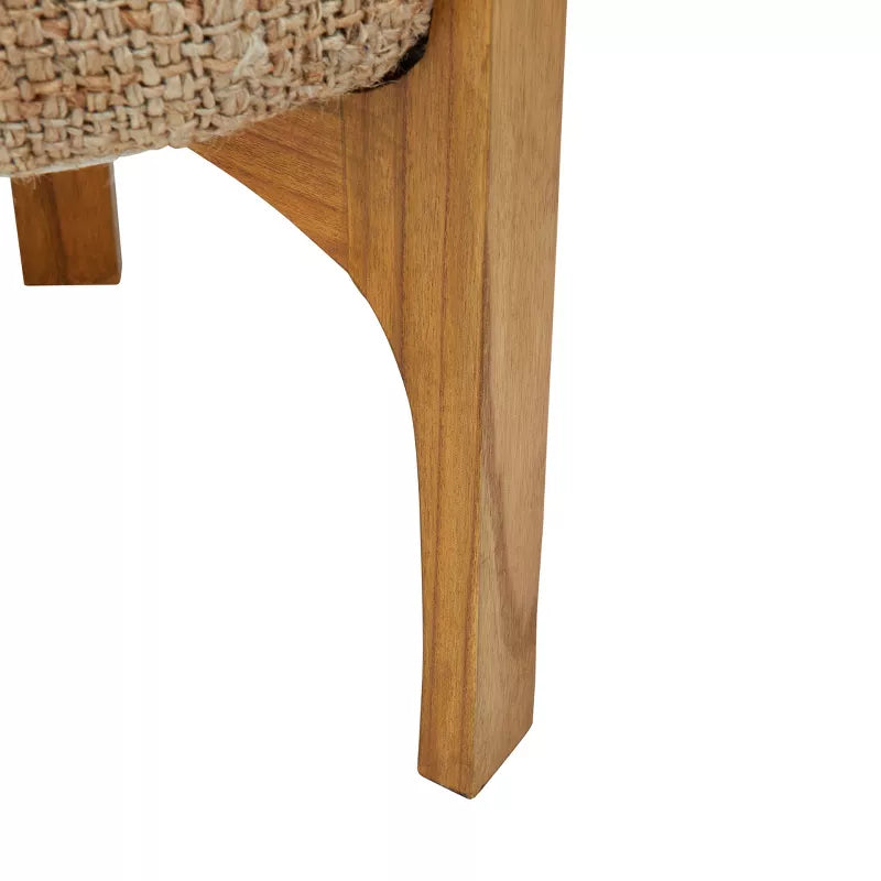 Teak Wood Round Jute Stool