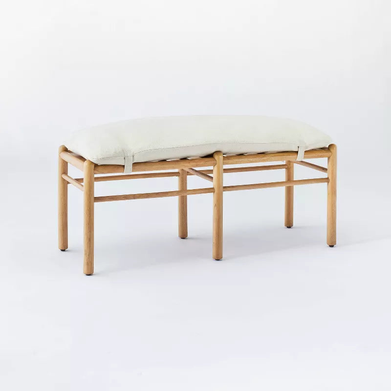 Emery Wood and Upholstered Bench