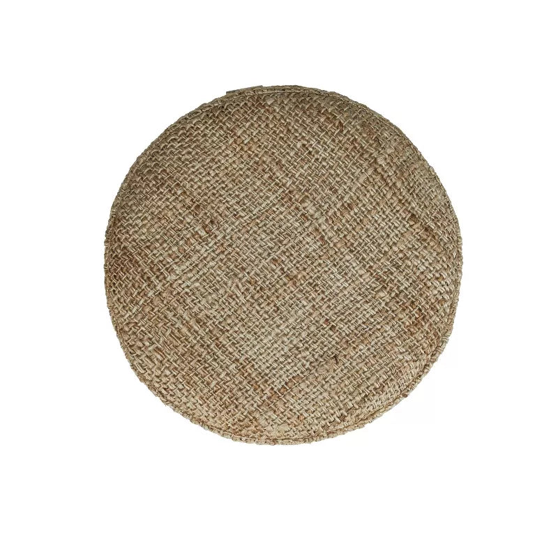 Teak Wood Round Jute Stool