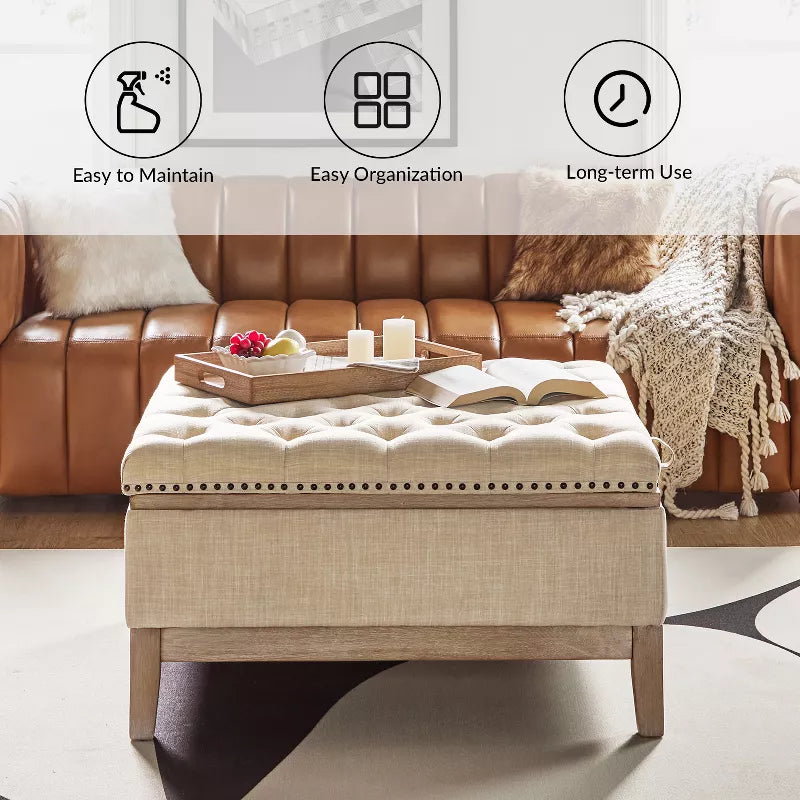 Florra Upholstered Storage Cocktail Ottoman