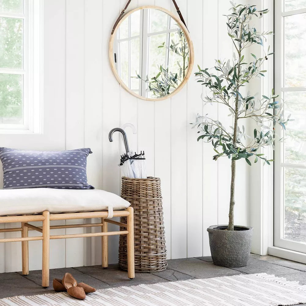 Emery Wood and Upholstered Bench
