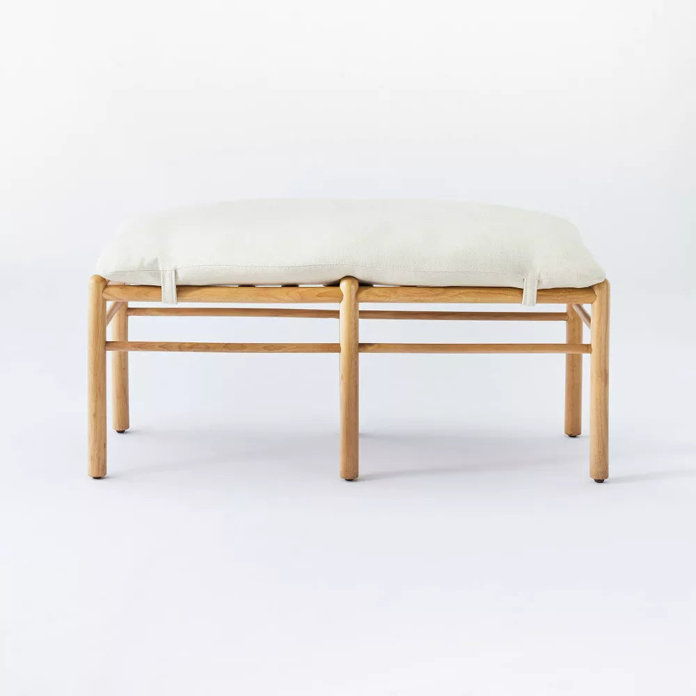 Emery Wood and Upholstered Bench