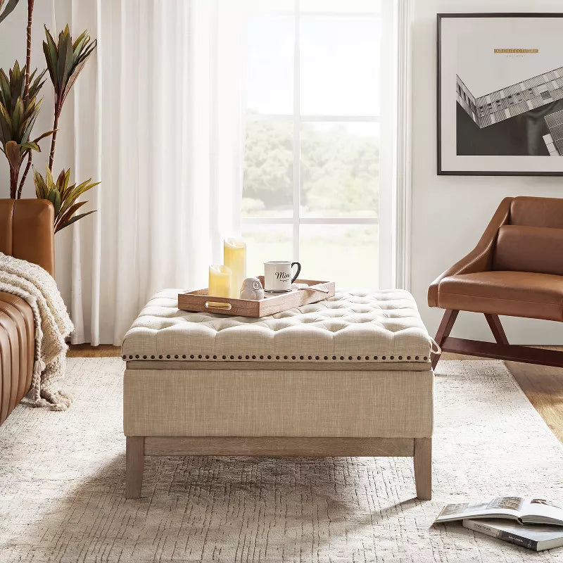 Florra Upholstered Storage Cocktail Ottoman