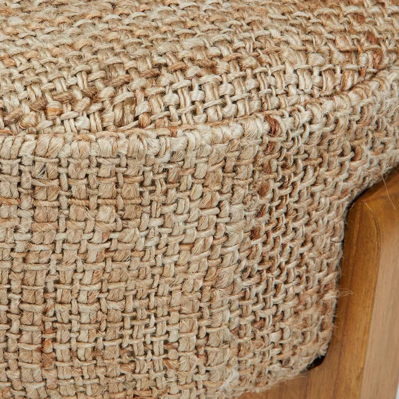 Teak Wood Round Jute Stool