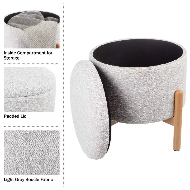 Lavish Storage Round Ottoman
