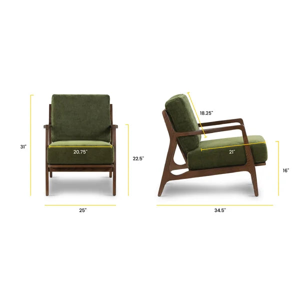 Rae Fabric Upholstered Lounge Armchair