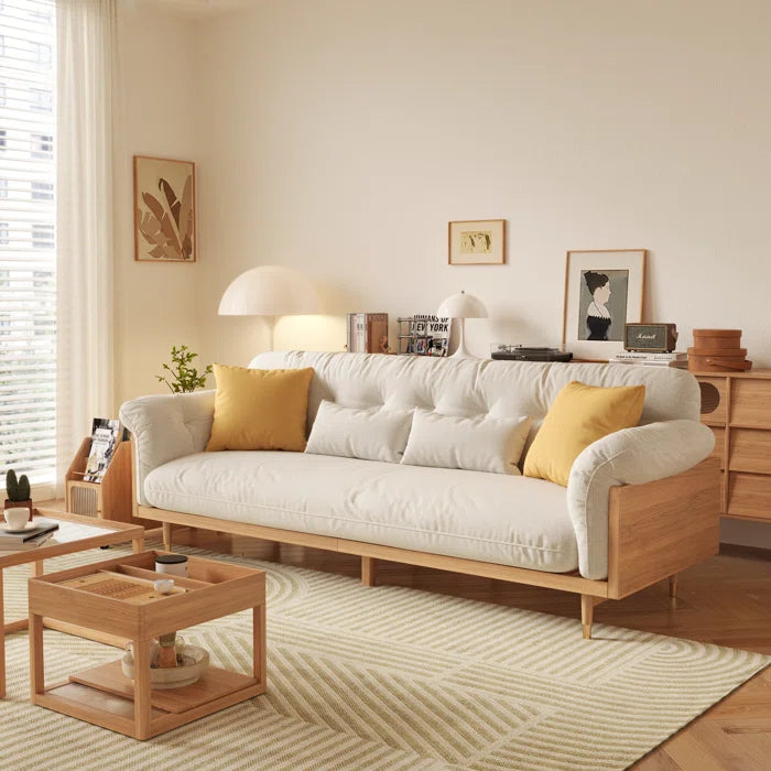 Square Arm Tufted Upholstered Sofa