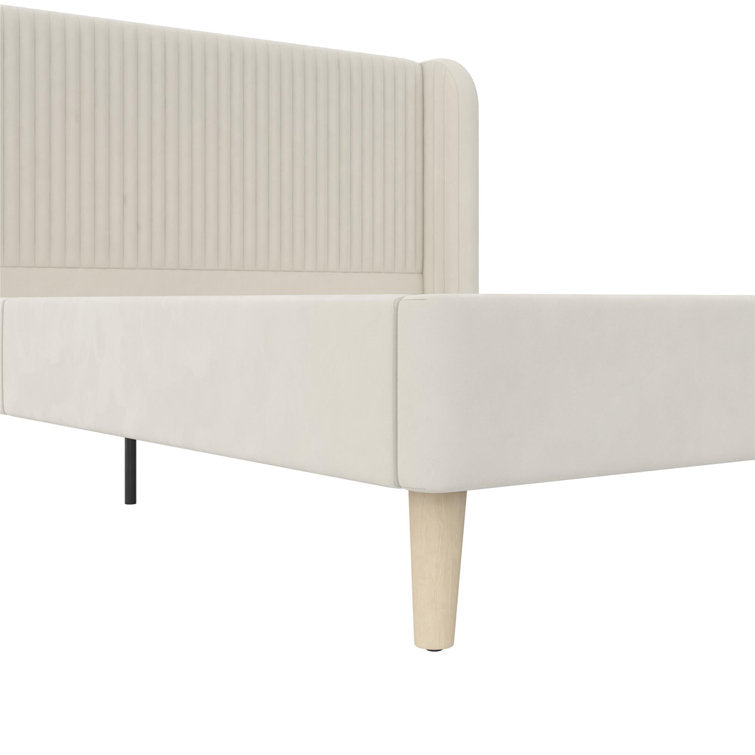 Velvet Haven Wingback Bed