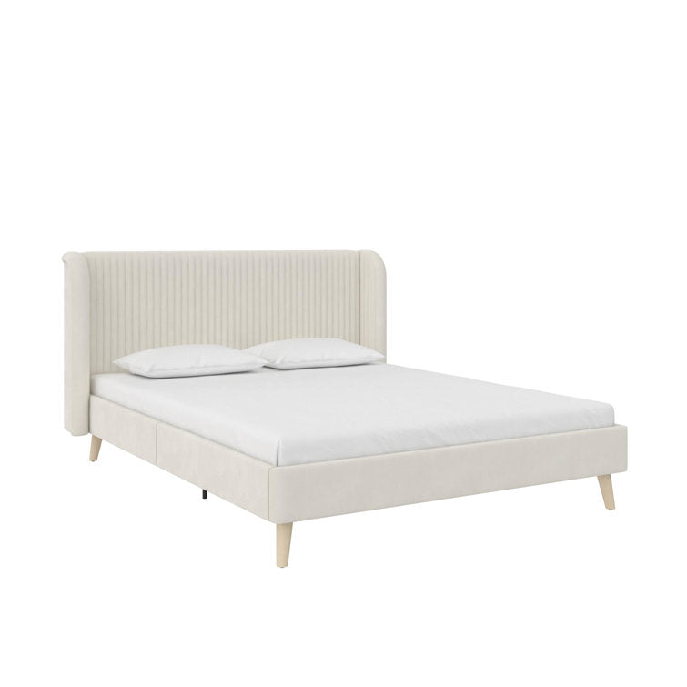 Velvet Haven Wingback Bed