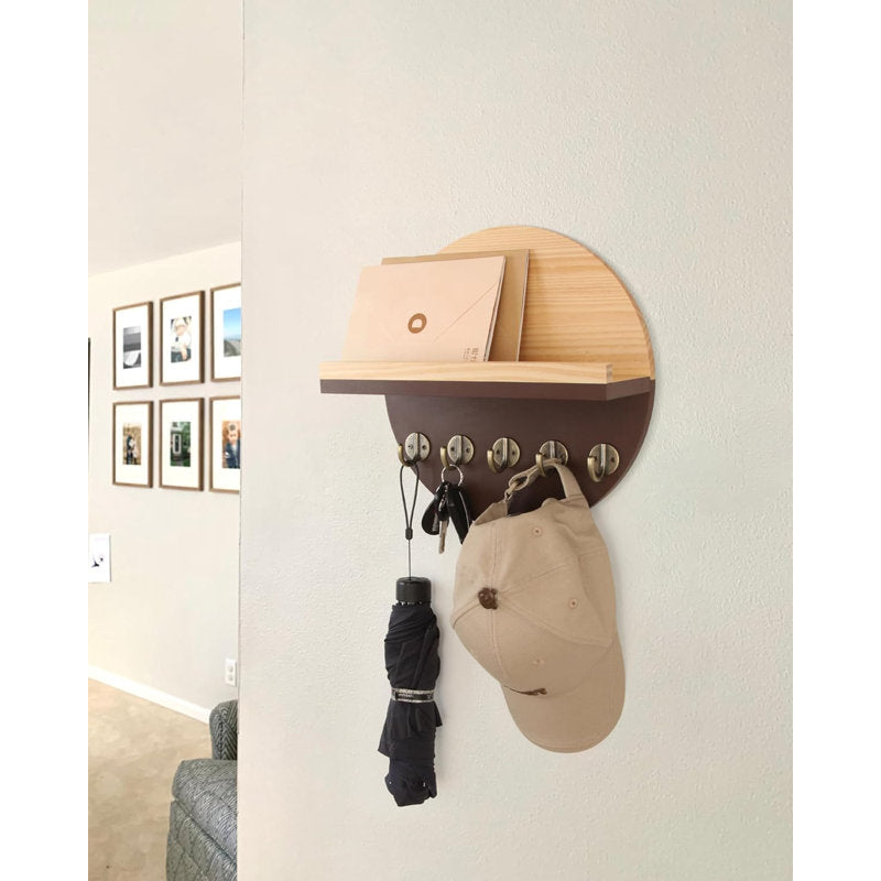 Essential Wall-Mounted Key Holder with Shelf