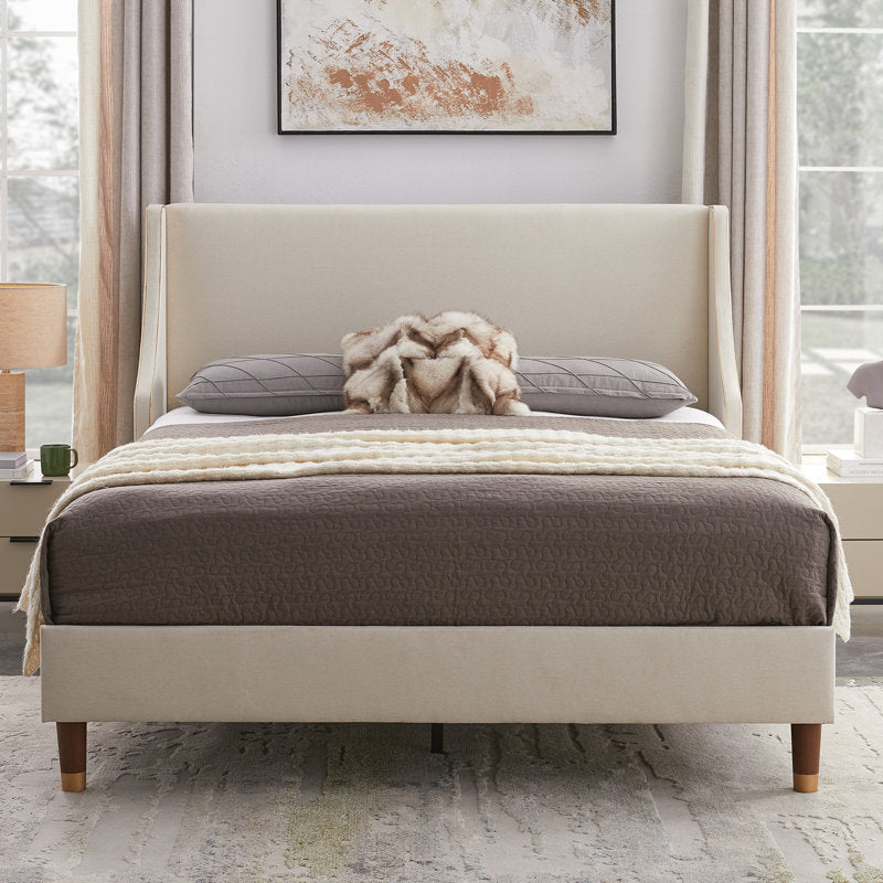 Luxe Wingback Platform Bed